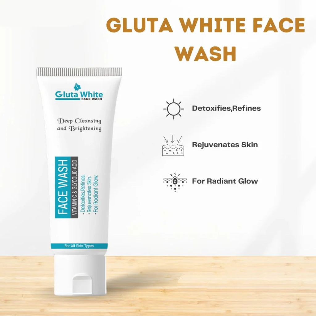 Gluta White Facewash 100ml – Brightening Deep Cleansing Formula for Clear, Glowing Skin